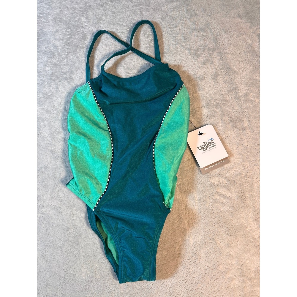 Dolfin Uglies Women's Size 28 Jade Green Diamondback One Piece Swimsuit New - Picture 4 of 10